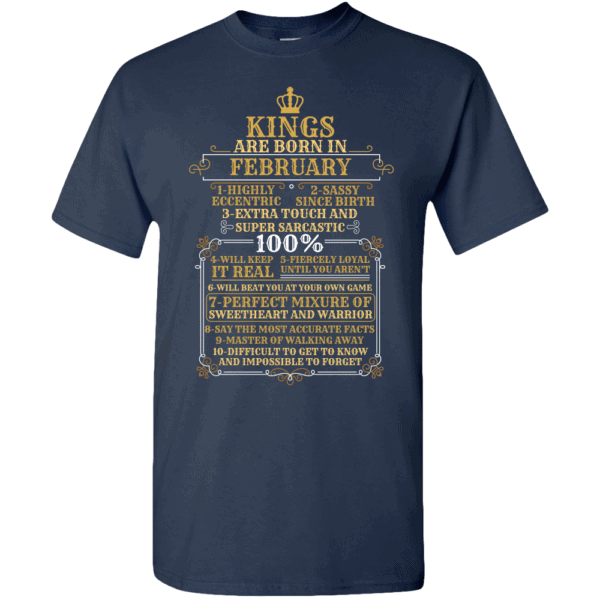 Personalized Kings Are Born T-Shirt Design Navy