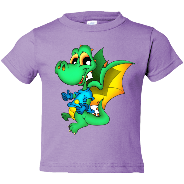 Dinosaur Dragon on Toddler T-Shirt Lavender