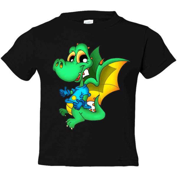 Dinosaur Dragon on Toddler T-Shirt Black