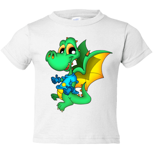 Dinosaur Dragon on Toddler T-Shirt White