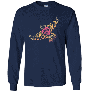 Follow Your Heart Long Sleeve T-Shirt Inspirational Design Navy