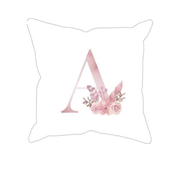 Monogram Letter A Custom Printed on White Pillow Case mockup square-02