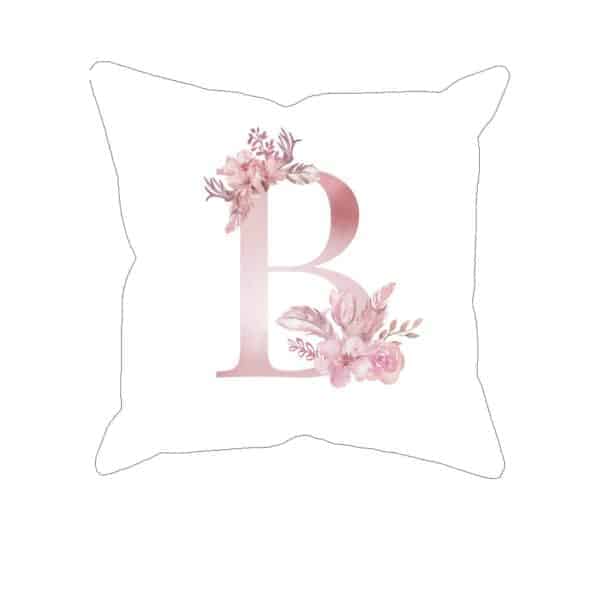 Monogram Letter B Custom Printed on White Pillow Case