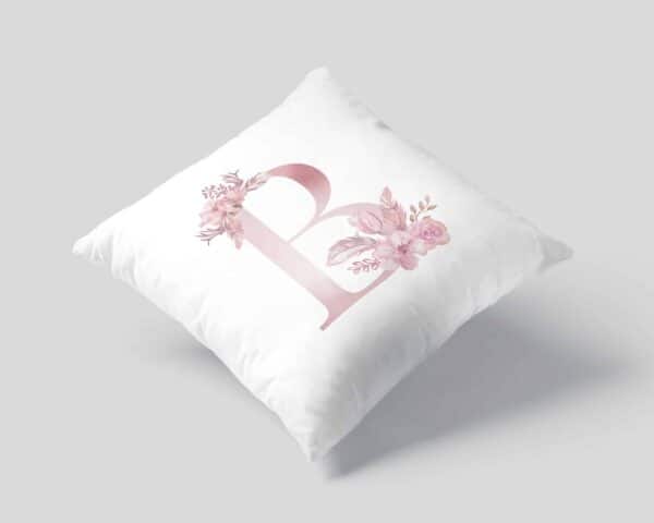 Monogram Letter B Custom Printed on White Pillow Case mockup square-01