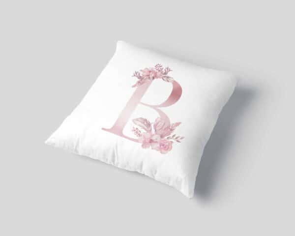 Monogram Letter B Custom Printed on White Pillow Case mockup square-03