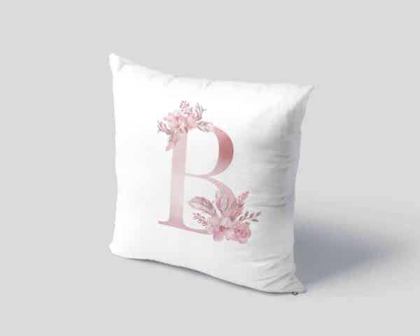 Monogram Letter B Custom Printed on White Pillow Case mockup square-04