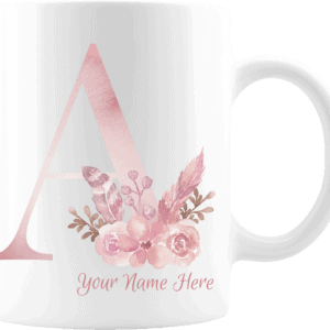 Personalized Monogram Letter A on 11 oz Mug