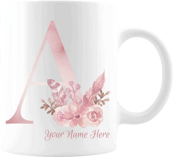 Personalized Monogram Letter A on 11 oz Mug