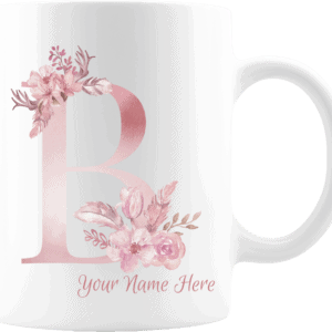 Personalized Monogram Letter B on 11 oz Mug