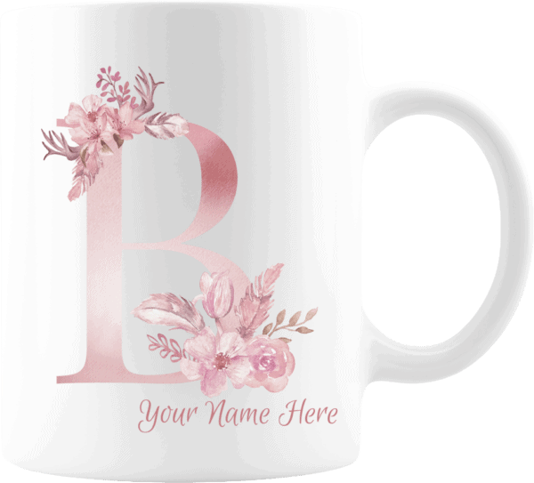 Personalized Monogram Letter B on 11 oz Mug