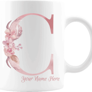 Personalized Monogram Letter C on 11 oz Mug