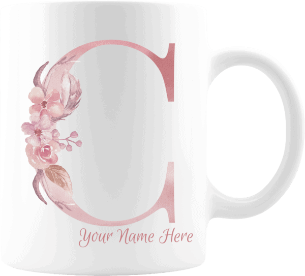Personalized Monogram Letter C on 11 oz Mug