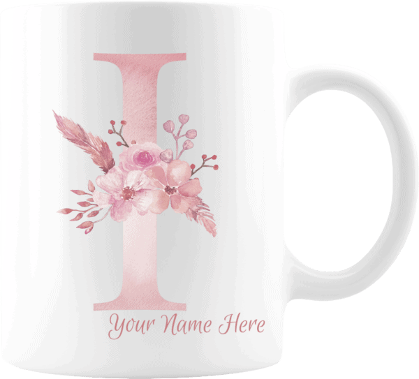 Personalized Monogram Letter I on 11 oz Mug White