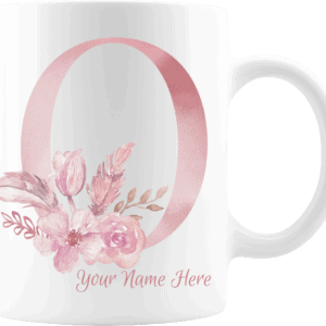 Personalized Monogram Letter O on 11 oz Mug White