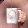 Personalized Monogram Letter O on 11 oz Mug White View 2