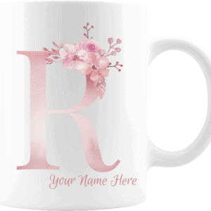 Personalized Monogram Letter R on 11 oz Mug White