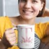 Personalized Monogram Letter T on 11 oz Mug White View 2