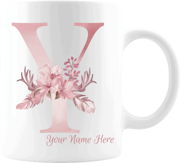 Personalized Monogram Letter Y on 11 oz Mug White
