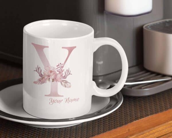 Personalized Monogram Letter Y on 11 oz Mug White View 1