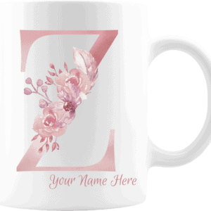 Personalized Monogram Letter Z on 11 oz Mug White