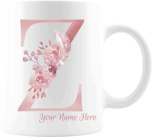 Personalized Monogram Letter Z on 11 oz Mug White