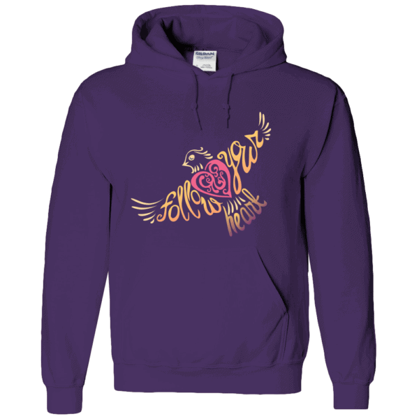 Follow Your Heart Hoodie Design Deep Purple
