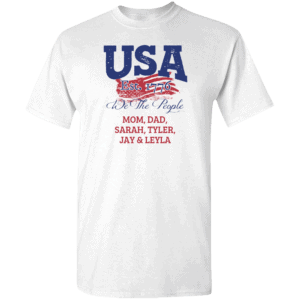 USA - We the people Personalized Custom Printed T-shirt Design white
