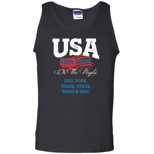 USA We the people - Personalized Custom Printed Tank Top Black