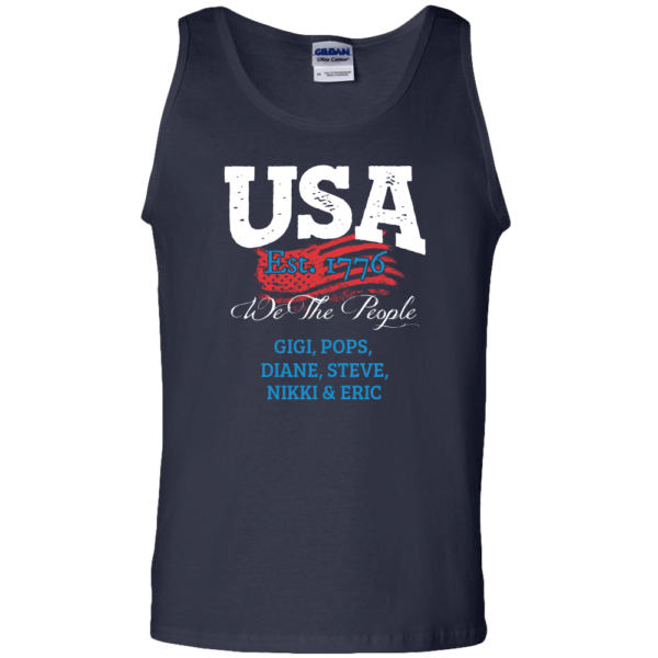 USA We the people - Personalized Custom Printed Tank Top Navy