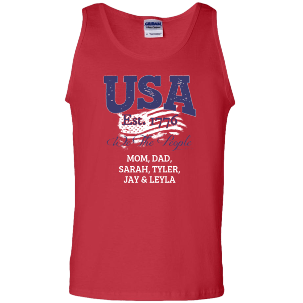 USA We the people - Personalized Custom Printed Tank Top Red