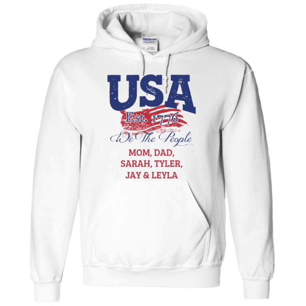 USA We the people - Personalized Custom Printed Hoodie White