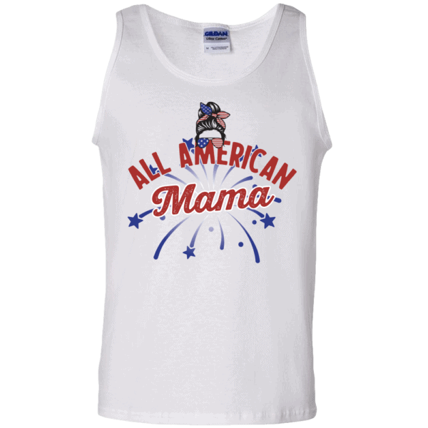 All American Mama - Custom Printed Tank Top White