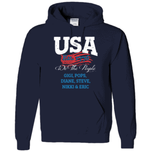 USA We the people - Personalized Custom Printed Hoodie Navy