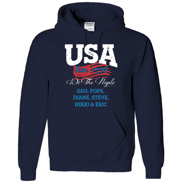 USA We the people - Personalized Custom Printed Hoodie Navy