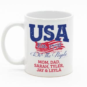 USA - We the people Personalized Custom Printed White Coffee Mug Design
