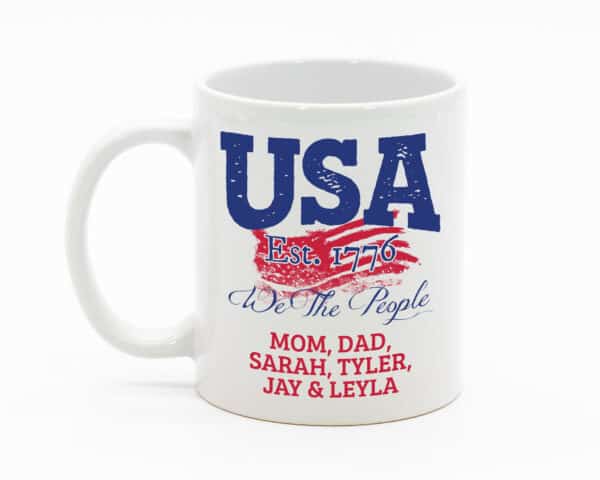 USA - We the people Personalized Custom Printed White Coffee Mug Design