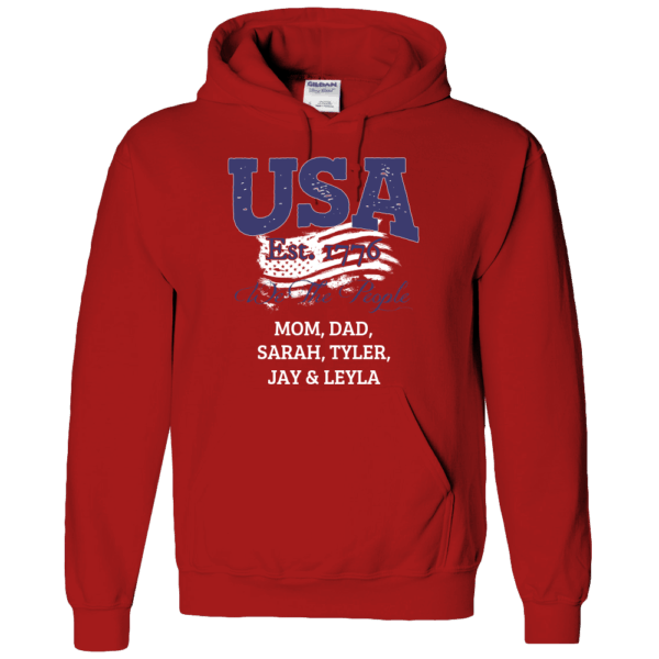USA We the people - Personalized Custom Printed Hoodie Red