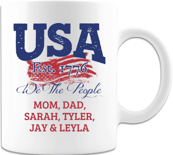 USA We the people - Personalized Custom Printed White Coffee Mug