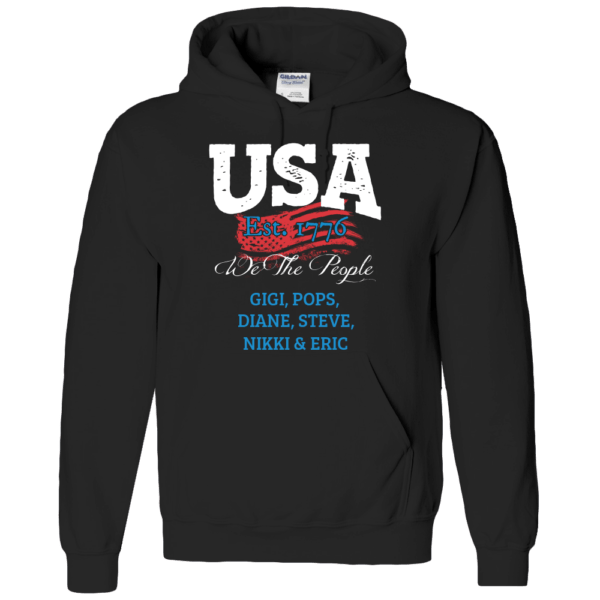 USA We the people - Personalized Custom Printed Hoodie Black