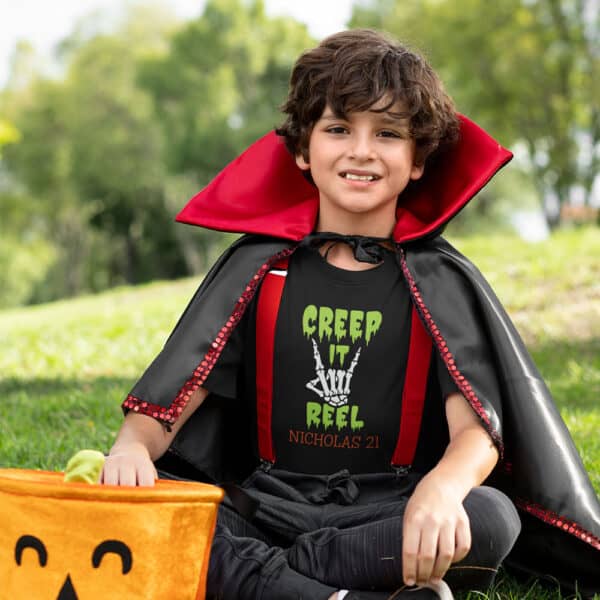 Boy wearing Creep It Real T-Shirt