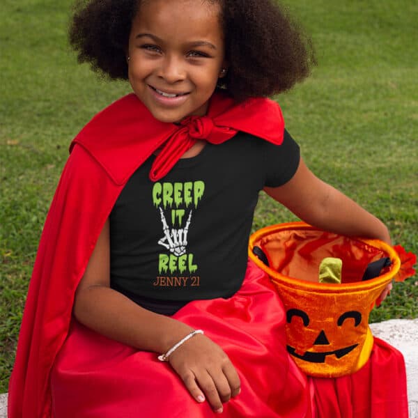 Girl wearing Creep It Real T-Shirt