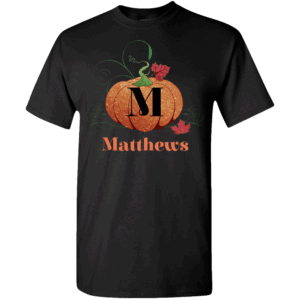 Monogram Personalized Pumpkin T-shirt Design