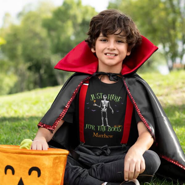 Here For the Boos - Personalized Custom Halloween T-shirt Youth